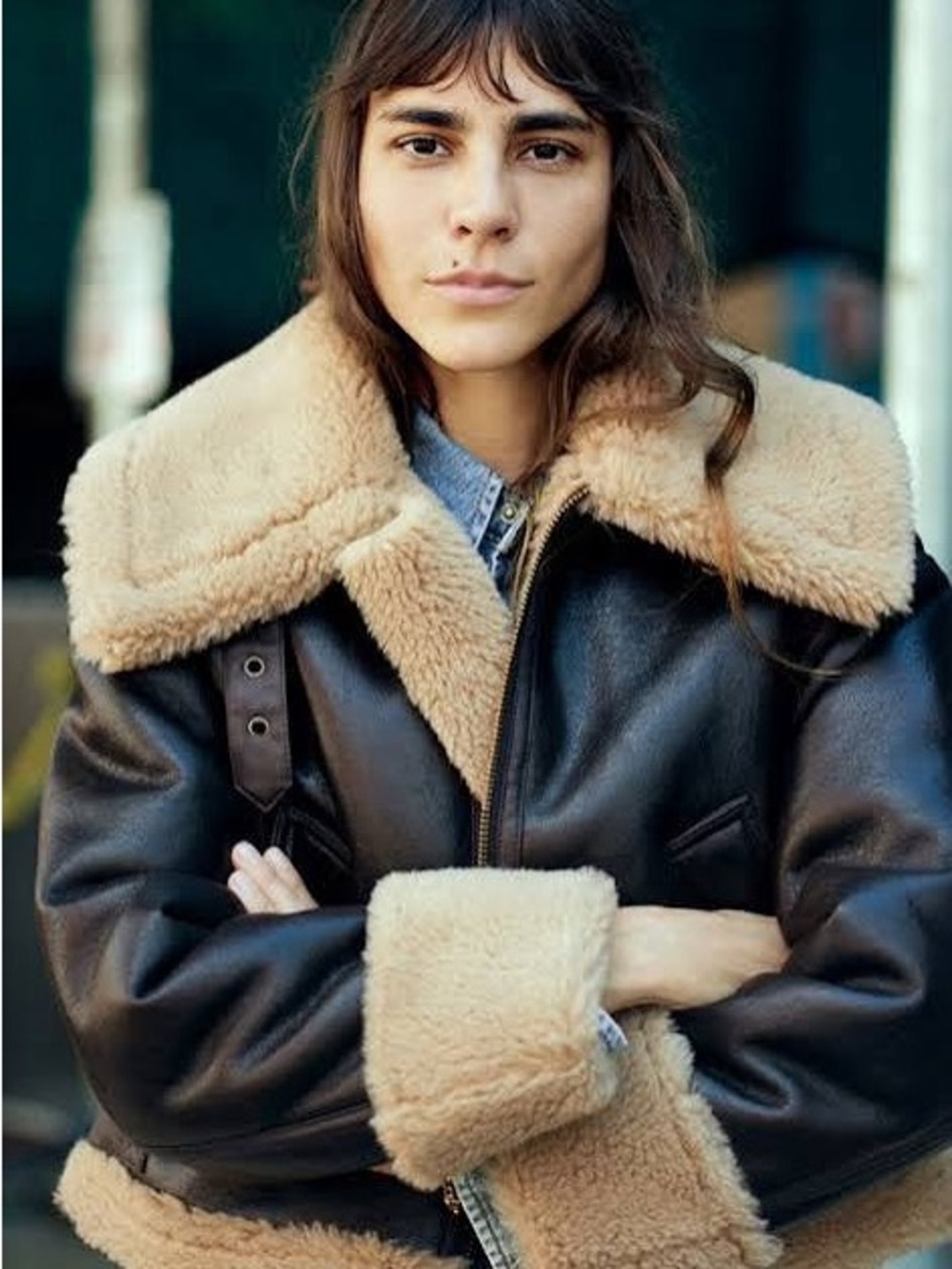 ZARA Shearling Double Face Aviator Jacket - Almost New XL - Picture 1 of 4